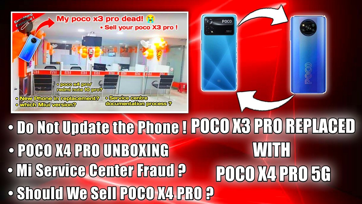 leaderXandrid's tweet photo. I Got POCO X4 PRO 5G in Replacement of POCO X3 PRO From Mi Service Center, POCO X4 PRO 5g Unboxing!
New video link:- https://t.co/jHMCu7XpGh
Mentions
:- @POCOSupport @POCOGlobal @IndiaPOCO
Tags to ignore
:- #PocoX3Pro #pocox4pro5g #pocox4pro #pocox3prodead #pocox4prodead https://t.co/qghC2CyI3d