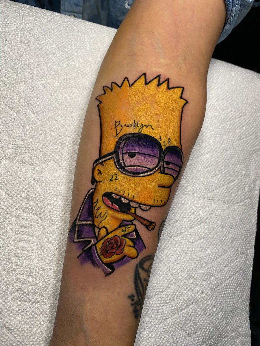majorinktattoos's tweet photo. CHECK OUT THIS URBAN BART SIMPSON I DID….PLEASE SHARE!!! #brooklyn #nyc #TheSimpsons #QueenElizabeth #AbolishTheMonarchy #Ukraine #tattoos #tatted #tattooartist #bodyart #bedstuy #bushwhick #share #anime #cartoon #popculture #adultcartoon #adultswim #follow #RETWEEET https://t.co/VTb5OqC1y4