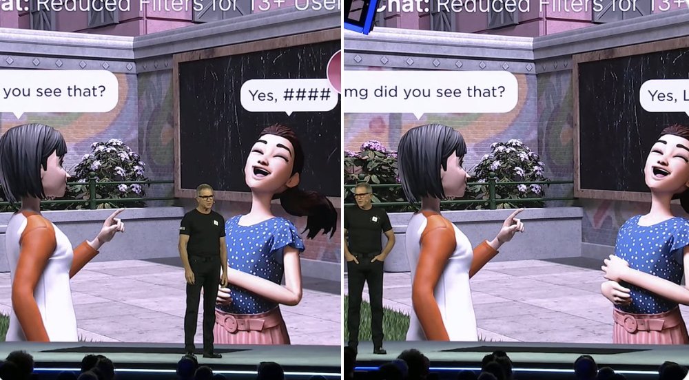 luvxla's tweet photo. I #### you, Roblox. 🚫
I love you, Roblox. ✅

Reduced chat filters for users 13 and older are coming soon!

#RDC22 #Roblox #RobloxDev https://t.co/sjqLCMoH37