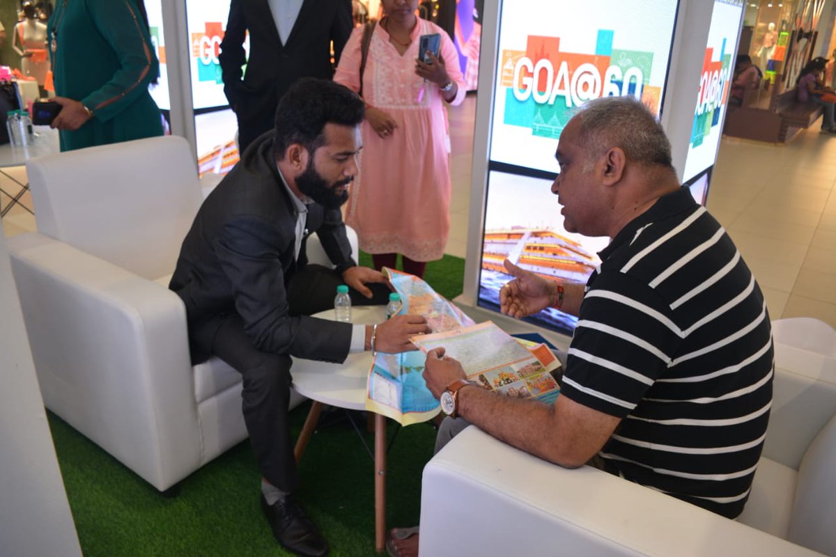TourismGoa's tweet photo. Some more happy faces on Day 2 of the ongoing road show by the Dept of information and Publicity, Govt. of Goa @PIB_Panaji to celebrate #Goa@60 at Nexus Ahmedabad One Mall.
Come Celebrate Goa.
#Ahmedabad #goaroadshow #incredibleindia #60years #liberation #goa #goabeyondbeaches https://t.co/qgTGlVDx0A