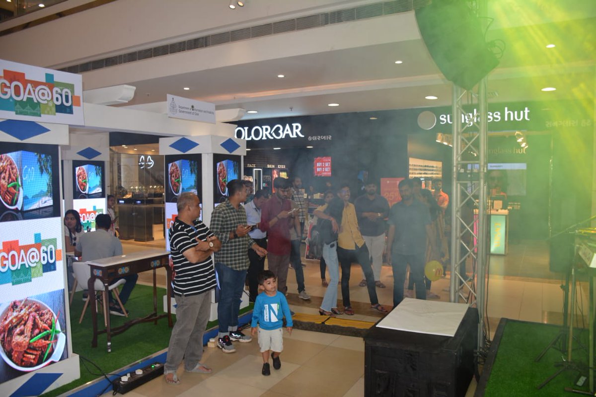 TourismGoa's tweet photo. Some more happy faces on Day 2 of the ongoing road show by the Dept of information and Publicity, Govt. of Goa @PIB_Panaji to celebrate #Goa@60 at Nexus Ahmedabad One Mall.
Come Celebrate Goa.
#Ahmedabad #goaroadshow #incredibleindia #60years #liberation #goa #goabeyondbeaches https://t.co/qgTGlVDx0A