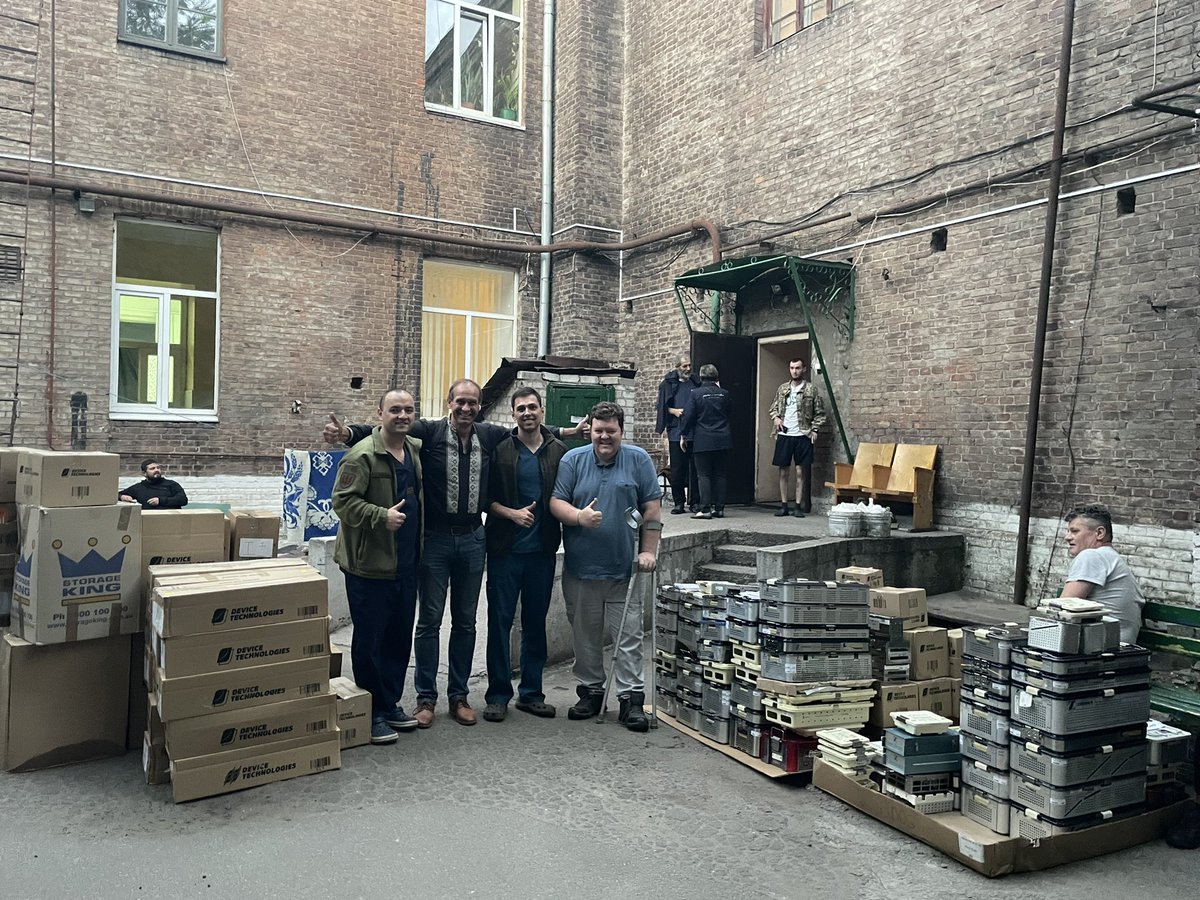 Uk4Ua's tweet image. 5 Million dollars worth from @Ozeukes of orthopaedic plates and screws delivered via the UK by @Uk4Ua & @wheels_victory to Dinipro for surgeons waiting to rebuild limbs of defenders & civilians wounded in this illegal invasion by russia. Uk4ua.org #StandWithUkraine