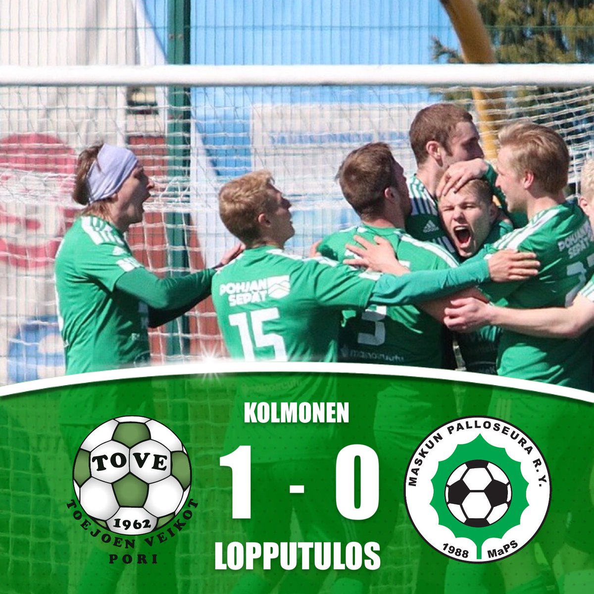 VAMOS!! 🟢🟢🟢

Kolme pistettä lisää TAAS taulukkoon ja taistelu jatkuu, nyt toki hieman helpommin hengittäen 🟢

⚽️ 83’ MALMIVUORI

#toejoenveikot #seonmunjengi #säästöpankki #tahdoenemmän