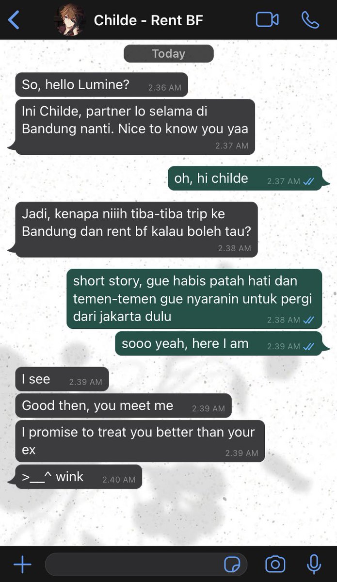 skykajuu's tweet image. boyfriend rent
 
— Childe, Lumine
#chilumi Genshin Impact AU