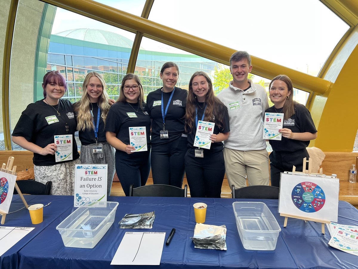 DrPangansclass's tweet photo. Come on over to #STEMday @TCMIndy from 10-3. These @ButlerCOE students are ready for fun and the engineering design process! https://t.co/2boao0N3gs