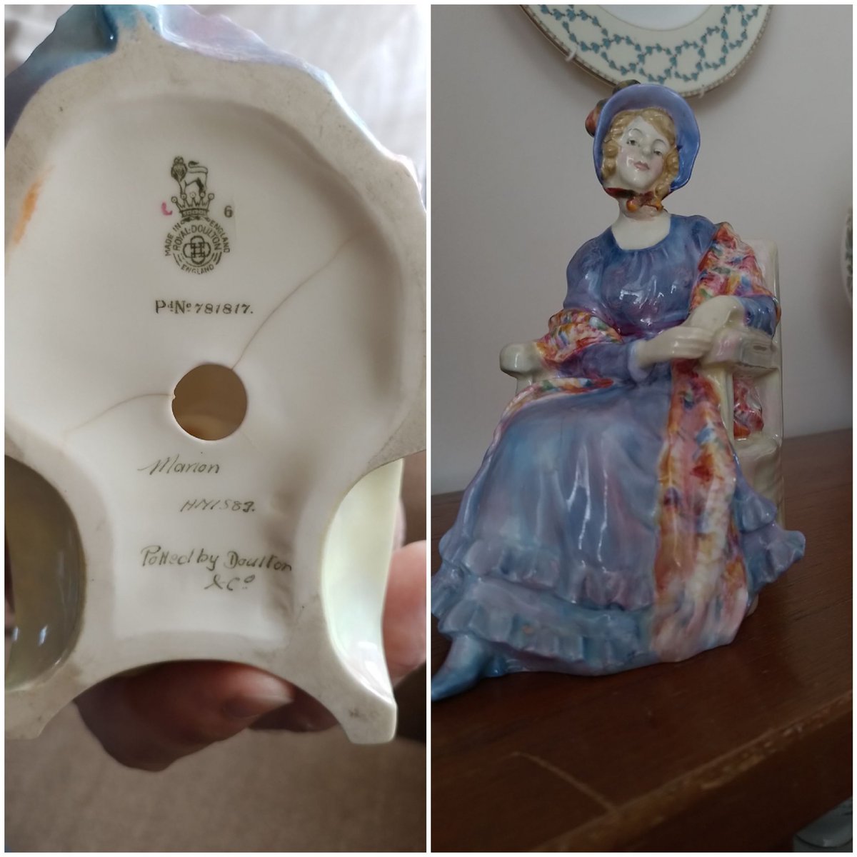 WillmaSwanson's tweet photo. Hi im looking for advice. Any doulton collectors ? I have Marion 1930s. Beautiful face but bad repair on her neck. Is she worth a restore ? 🤔 shes gorgeous. https://t.co/eodFrsRmLy