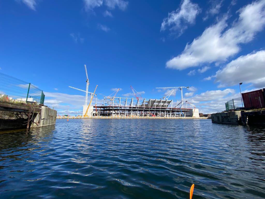 sgsaa1964's tweet photo. Bramley Moore Dock from the water. #bmd #everton https://t.co/lqlFCO2des