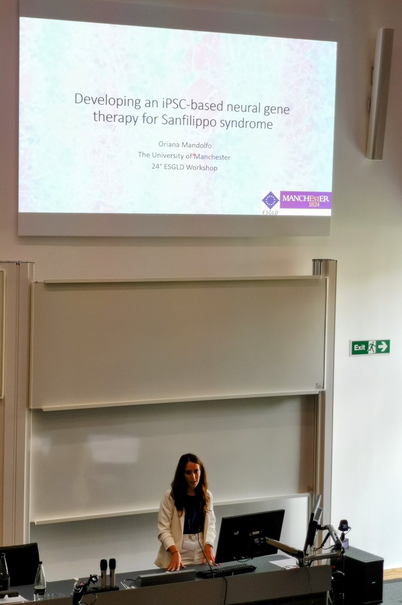 Back to our selected oral communications on #therapies, with Oriana Mandolfo, who will tell us all about her assessments on the efficacy of an innovative iPSC-based gene therapy approach for MPS IIIA.

🧫🧬➡️💉🐁
