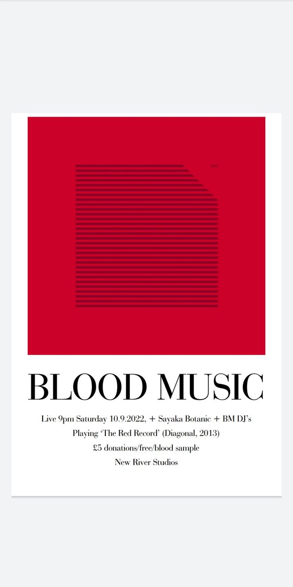 BLOOD MUSIC. LIVE TONIGHT. 9PM. WITH MASSIVE THANKS TO @newriverstudios FOR HOSTING US SO LAST MINUTE AND AFTER STATIC SHOCK. PLEASE JOIN US AS WE HONOUR THE FULL MOON. WE ARE IN THE SAME WORLD TOGETHER. WE SHALL PLAY LIKE WATER. LIKE BLOOD. LIKE RARE EARTH MATERIAL.  👹🌕❤️🙏
