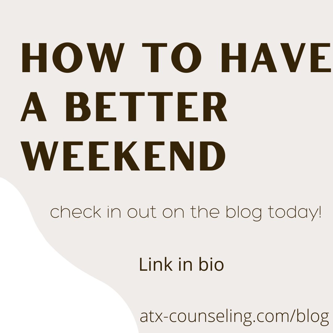 LPCKate's tweet image. Check out a new post about how to have a better weekend! atx-counseling.com/blog

Enjoy!

#saturday #saturdayvibes #saturdate #weekend #weekendvibes #weekendgetaway #saturdays #saturdaze #weekendmood #weekendbrunch