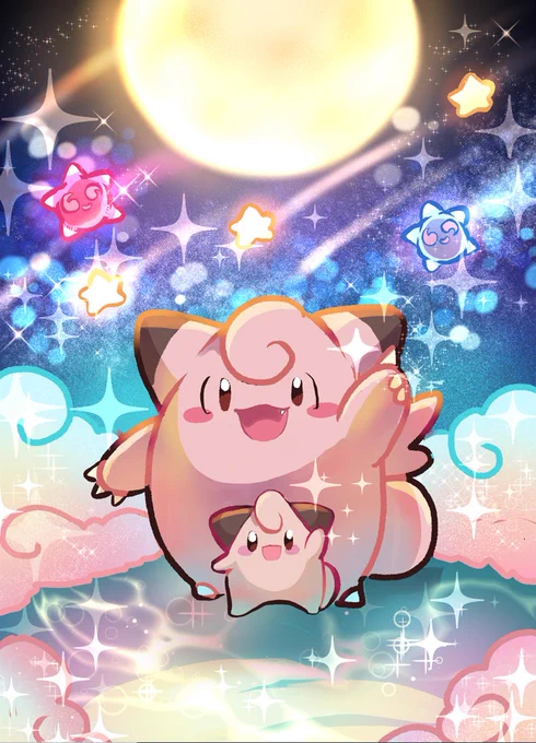 Happy Clefairy Day , Happy Harvest moon festival#ピッピアクスタCP  #中秋の名月 #pokemon #clefairy  #ピッピ 