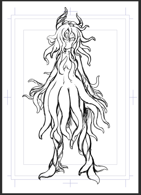 いつぞやの触手系ロリキャラのリテイク。こういう「無理矢理人間型にはめこんで模倣してる感」すこ_(:3」 ∠)_ 