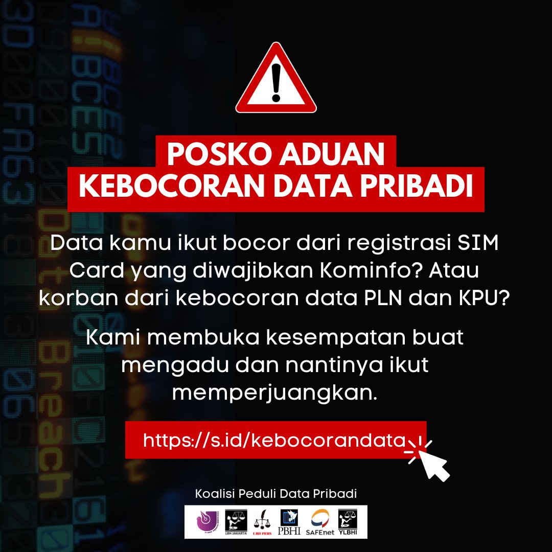 Pak Jhonny ke doxxing, data pribadinya tersebar. Beliau bisa mengadu ke posko aduan ini. Kalian juga kalau merasa dirugikan karena data pribadi kalian bocor.