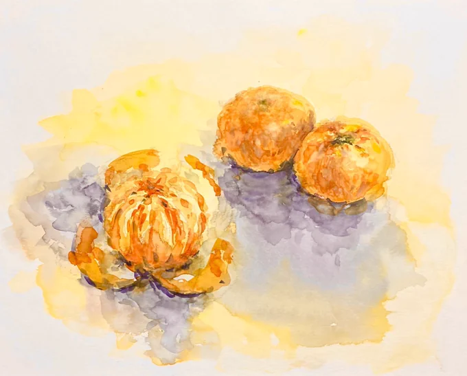 #スケッチ #水彩 #透明水彩 #水彩画 #Watercolor (水彩スケッチ)みかん 