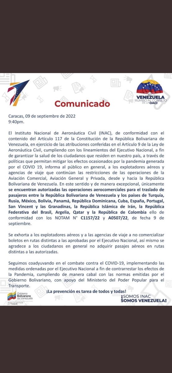 Posiblemente, pronto se reanuden los vuelos entre #Venezuela y #Colombia