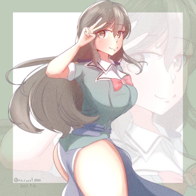 わんどろ筑摩うちの嫁艦です#艦これ版深夜の真剣お絵描き60分一本勝負#艦これ版真剣お絵描き60分一本勝負_20220910 