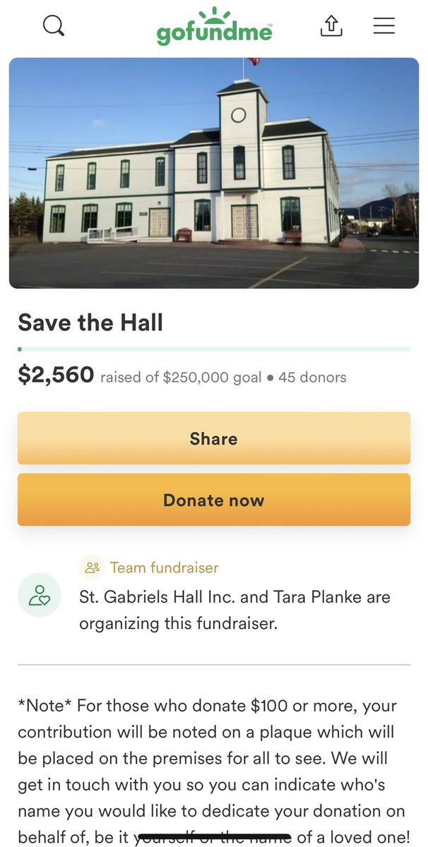 Oh no! St. Gabriel’s Hall is in trouble!

Where will our ”Merry Old Man From Marystown” go for a time if it closes?!

More details here:
cbc.ca/1.6553711

GoFundMe link:
gofundme.com/f/rubbma-save-…

And here’s how to hear our song:
google.ca/search?q=tomor…