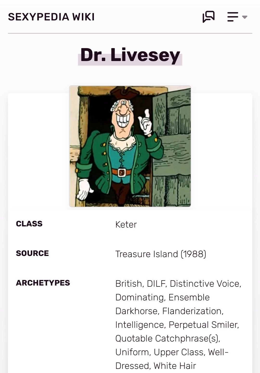 Dr. Livesey, Sexypedia Wiki