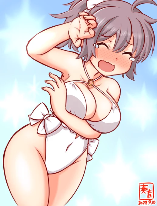 パシャパシャパシャパシャパシャパシャパシャパシャ「だ、だから青葉は撮らなくていいんだよぉ…っ!」#艦これ版真剣お絵描き60分一本勝負_20220910#青葉 
