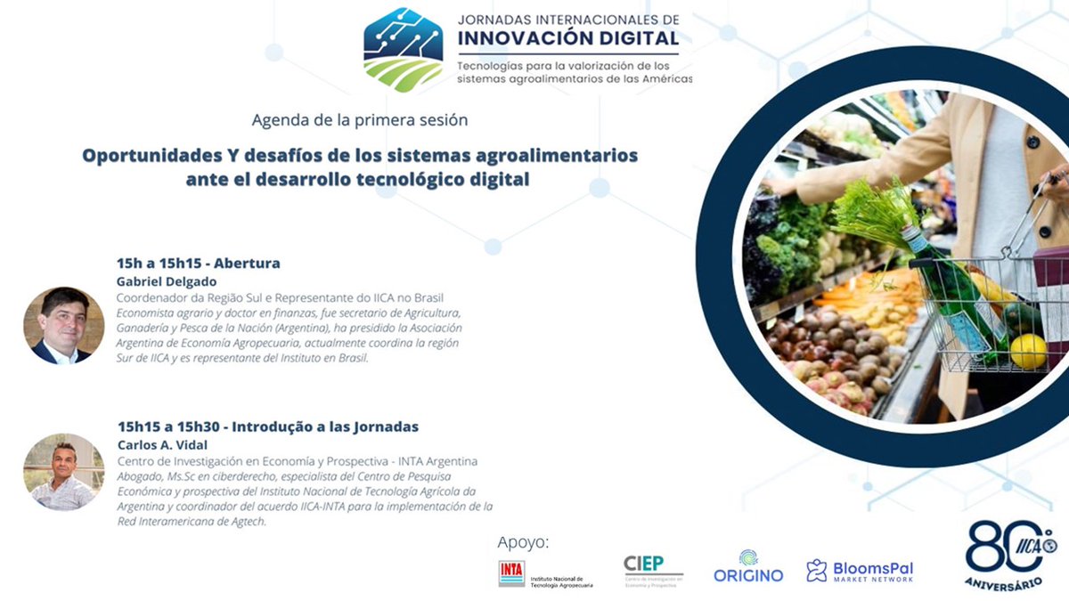 carlos_vidal's tweet photo. Este martes 13 inician las Primeras JORNADAS INTERNACIONALES DE INNOVACION DIGITAL 2022–Tecnologías Digitales para la valorización de los sistemas alimentarios de las Américas organizadas por el @iicabrasil con el apoyo del Centro de Investigación en Economía del @intaargentina . https://t.co/vTxNRbqBbC