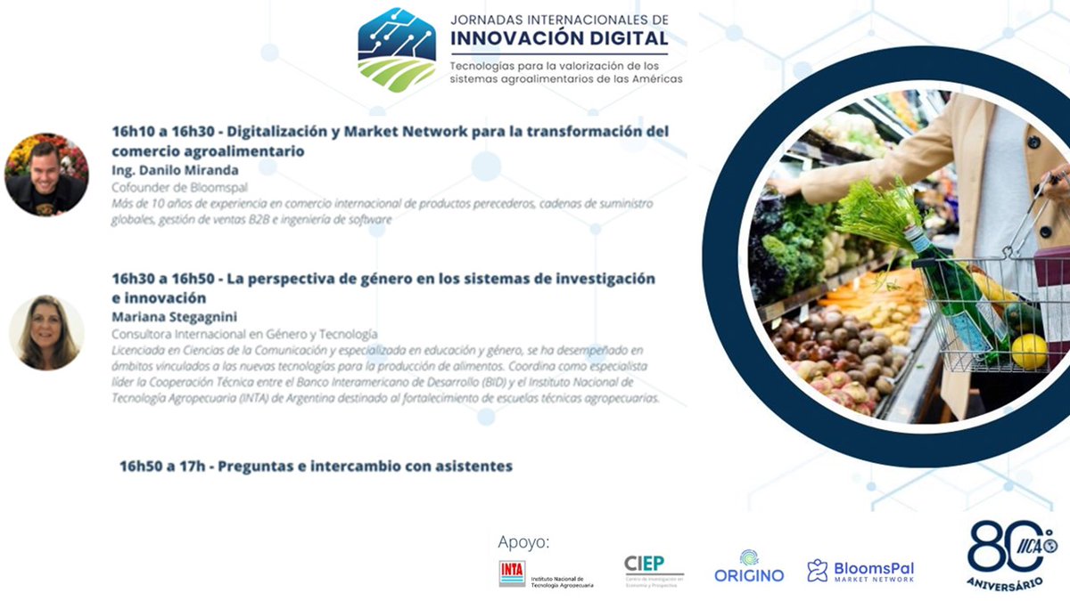 carlos_vidal's tweet photo. Este martes 13 inician las Primeras JORNADAS INTERNACIONALES DE INNOVACION DIGITAL 2022–Tecnologías Digitales para la valorización de los sistemas alimentarios de las Américas organizadas por el @iicabrasil con el apoyo del Centro de Investigación en Economía del @intaargentina . https://t.co/vTxNRbqBbC