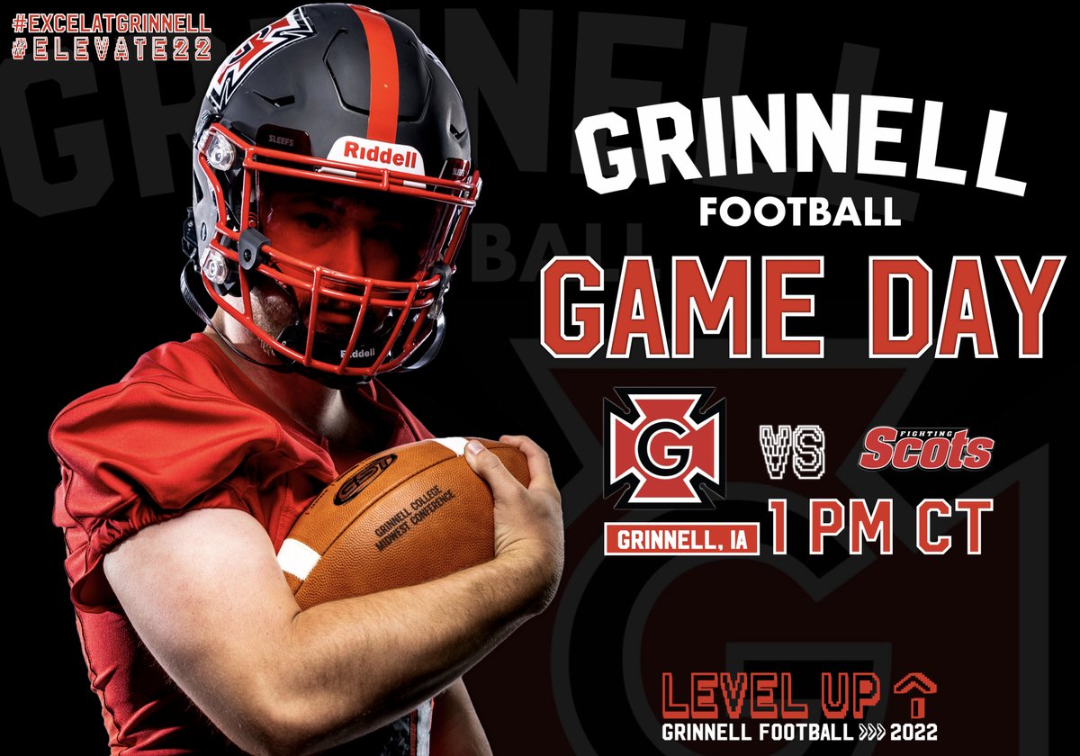 It's finally Game Day!!! Pioneers 🆚 Monmouth Scots ⏰: 1 PM CT 📍: Rosenbloom Field, Grinnell, IA 📈: pioneers.grinnell.edu/sidearmstats/f… 💻: pioneers.grinnell.edu/watch/?Live=13… #ExcelatGrinnell #ELEVATE22