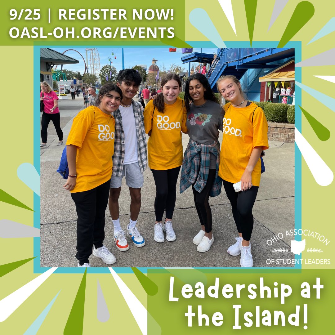 Meet us at KINGS ISLAND 9/25! Don’t forget to register for Leadership at the Island ASAP! Bring your friends, too! Details at OASL-OH.org/events 🎢💚