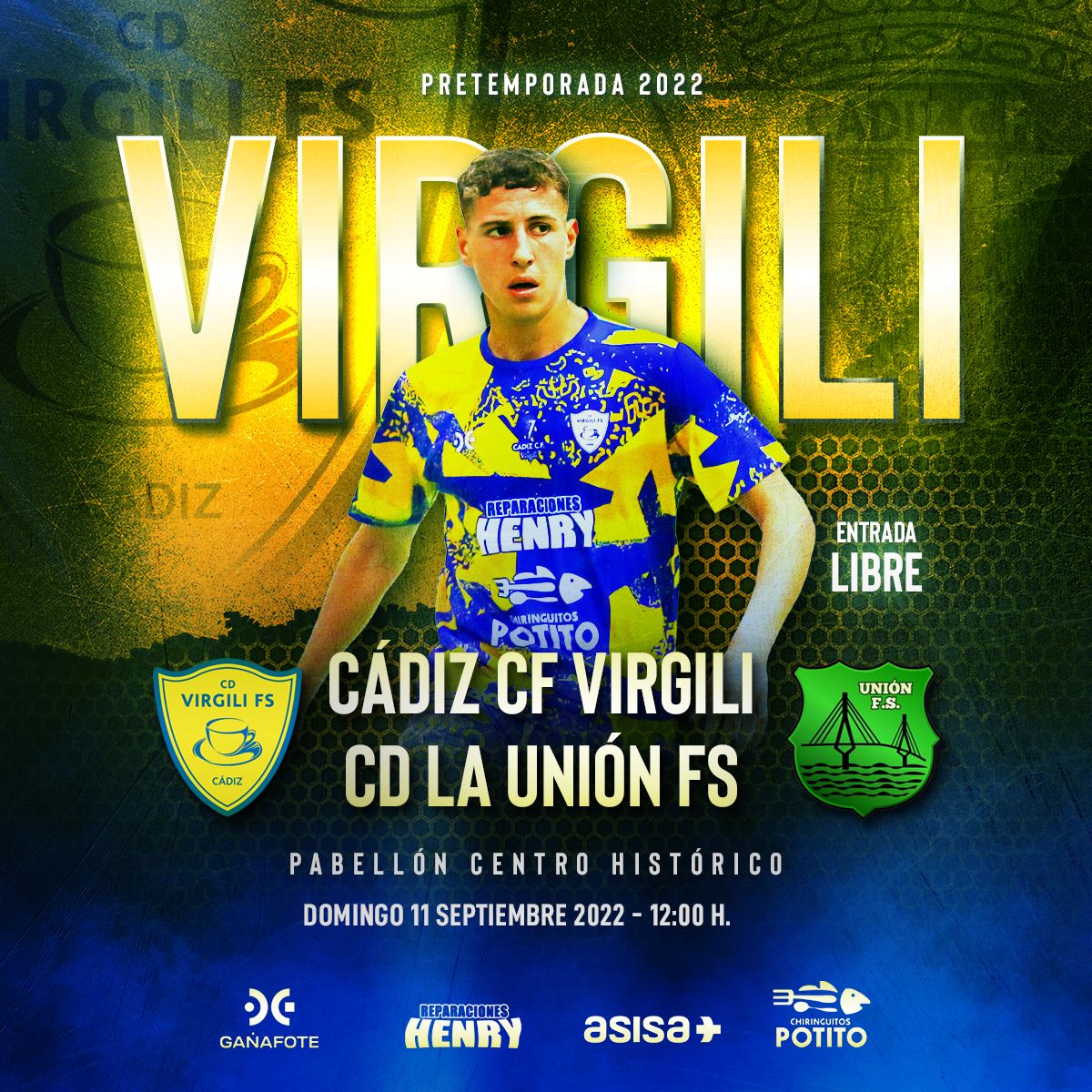 CDVirgiliCadiz's tweet image. 🔴 Mañana jugamos en casa nuestro último partido de pretemporada:

Cádiz CF Virgili - CD La Unión FS

🗓️ Domingo 11 de septiembre
🕛 12:00 horas
🏟️ Pabellón del Centro Histórico

🎫 Entrada libre