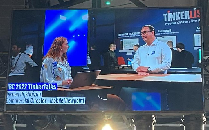 MobileViewpoint's tweet image. Our very own Jeroen got interviewed in the @tinkerlist #onemanband studio live on #TinkerTalks. And guess what? They&apos;re using a #MobileViewpoint #WMTlive backpack to assure them of good internet connectivity.

See it for yourself, at 5.F26.

#Tinkerlist  #IBCshow #IBC2022 #vMIX
