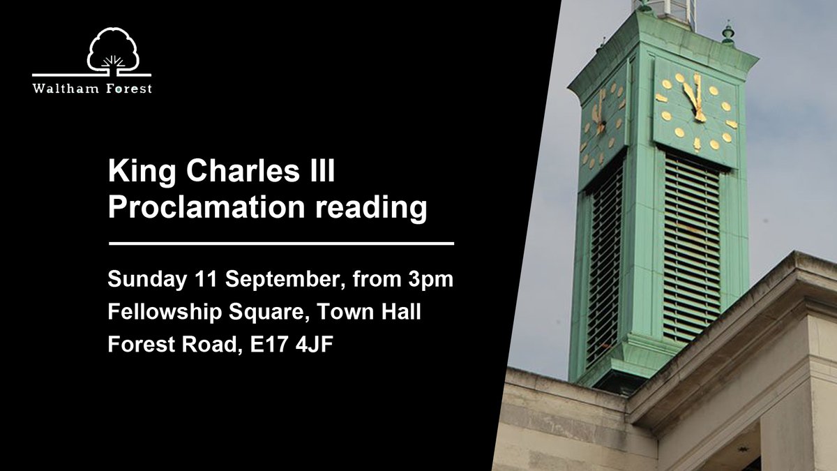 wfcouncil's tweet photo. Following the passing of Her Majesty The Queen, the proclamation marking the accession of King Charles III will be read in Fellowship Square tomorrow, Sunday 11 September at 3pm.

Members of the public are welcome to attend. https://t.co/24bHb33QtH