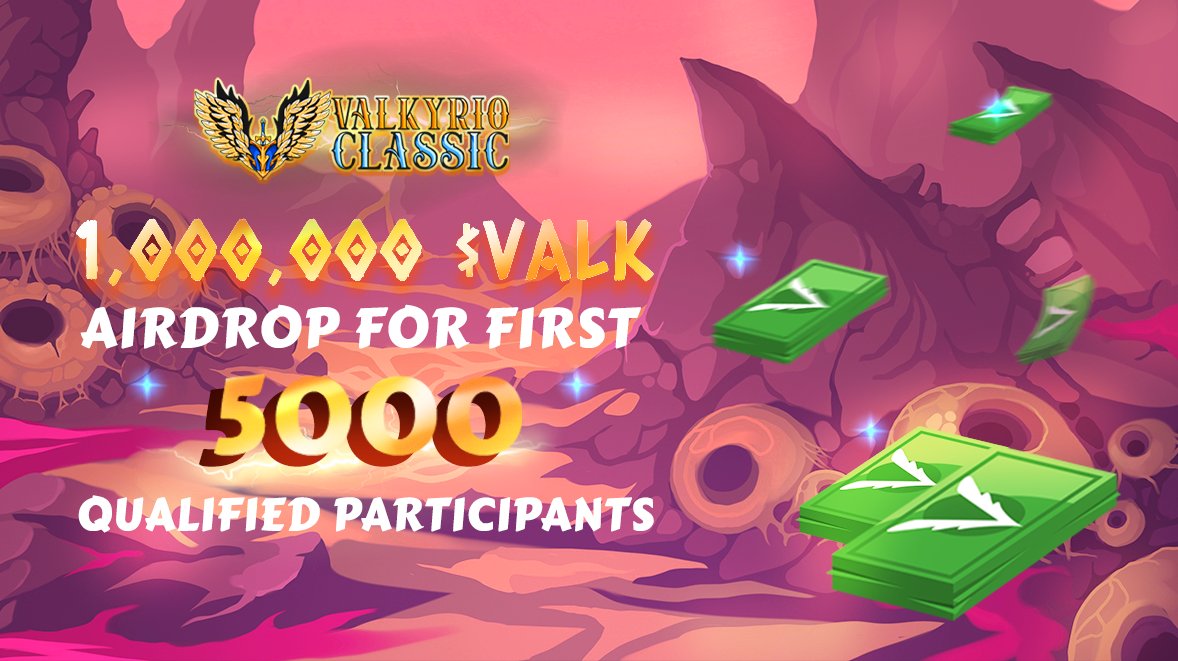 🚀MOON FESTIVAL - GREAT TIME TO GET AIRDROP GIFT 💝 🤟Sign up now: airdropalert.com/valkyrioclassi… ⚡️⚡️⚡️1,000,000 $VALK tokens (~$ 3,000) will be airdroped to the Top 5,000 qualified players on the Leaderboard🚀🚀🚀 🕹Play Valkyrio Classic now: classic.playvalkyr.io