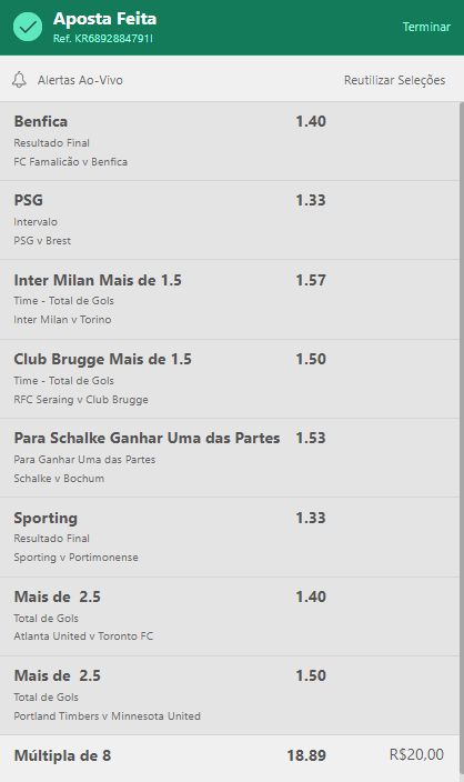 Múltiplazinha do Sabadão 🎯🔥

💲Odd. 18.89 | 0,2u

♥️🔁 Se bater, tem 150$ em PIX dividido para 3 pessoas. Basta curtir e dá RT!