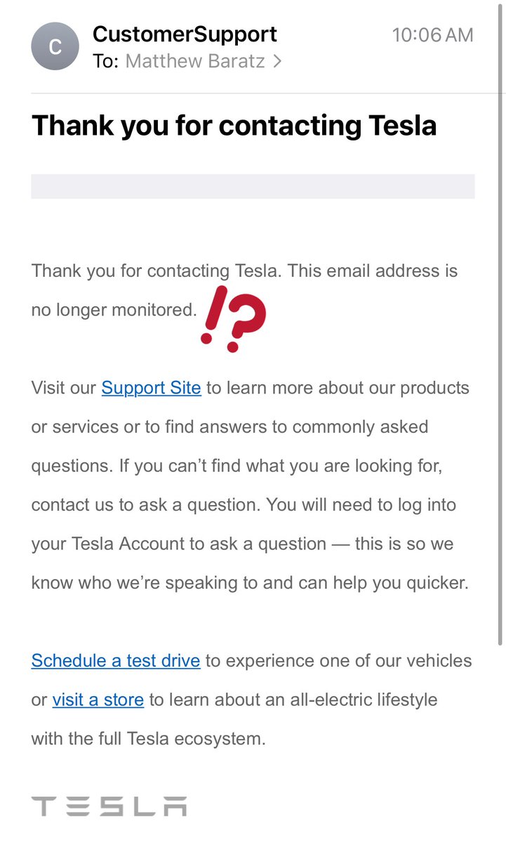 MattyB_Tweets's tweet photo. @Tesla @elonmusk I mean, come one Elon…this is just low. #tesla #teslaservice #tesla #ElonMusk #TSLA no customer support. https://t.co/9SDpMnVwO9