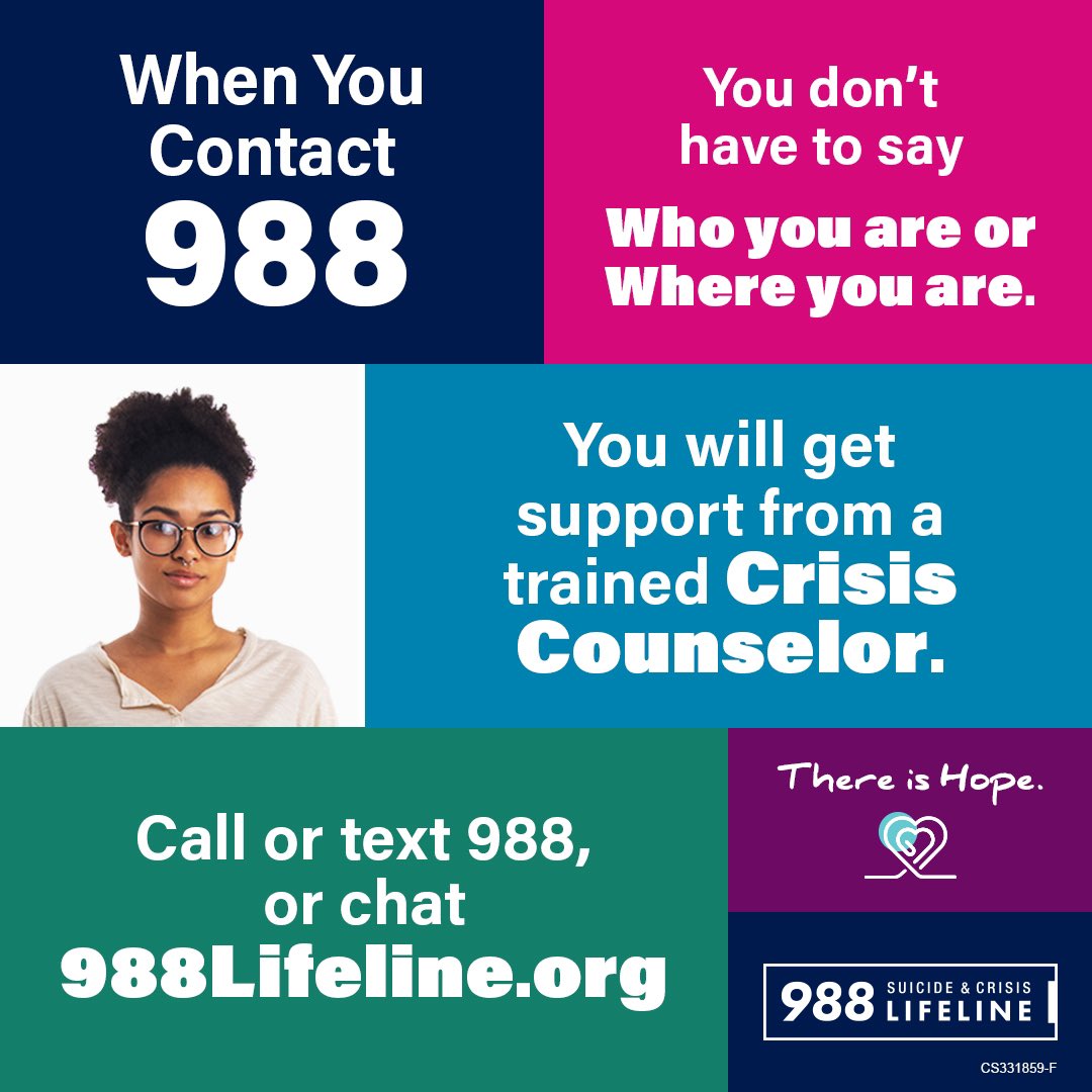 Today is World Suicide Prevention Day. 988 is here to help. #SuicidePrevention #WorldSuicidePreventionDay