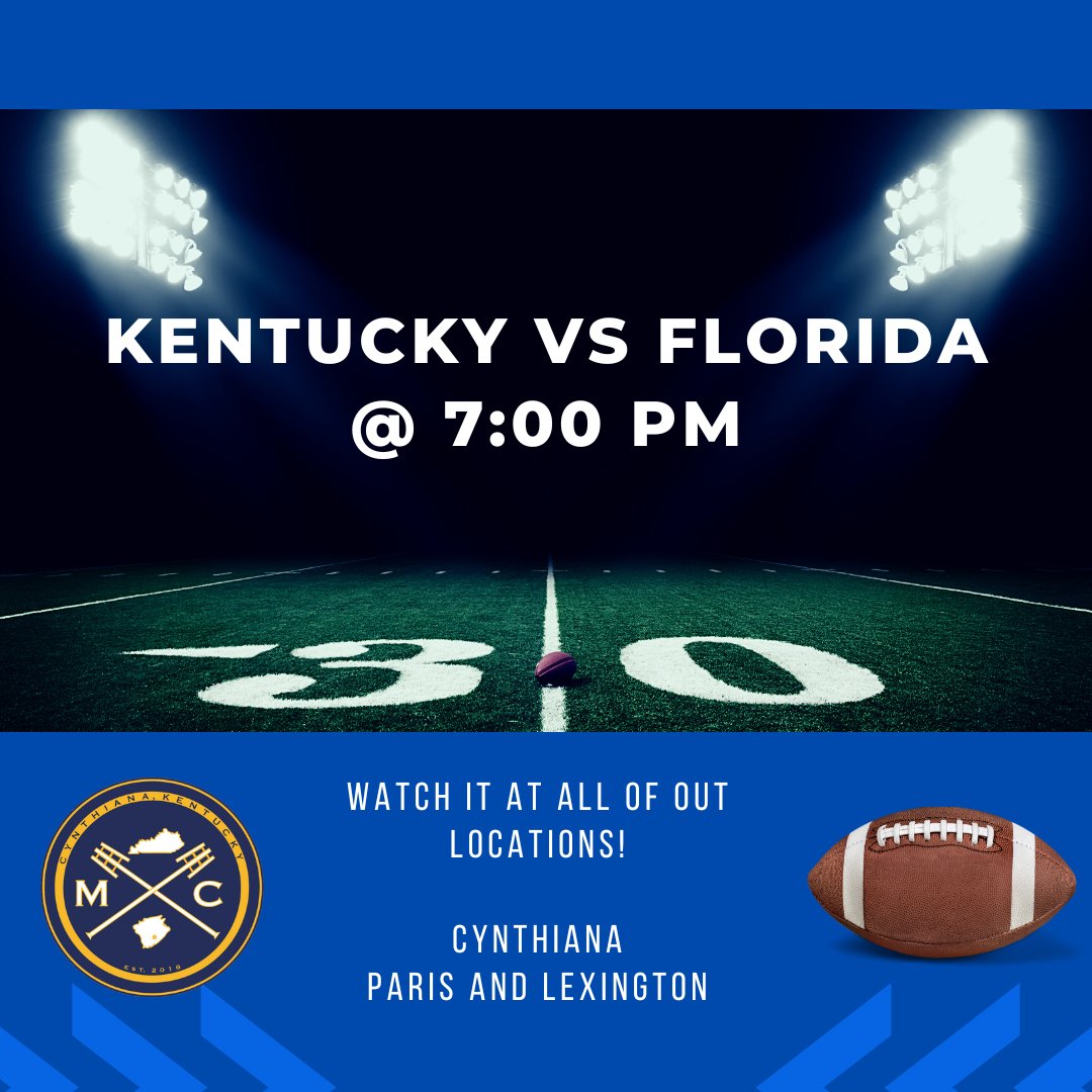 maidencitybrew's tweet photo. Cats and Gators kick off at 7PM! Stop at any of our locations to catch the game! 35% off all Maiden City beers during the game at our Cynthiana and Lexington taprooms! #cynthianaky #BBN #CAYTS #CATSBY90 #kycraftbeer #parisky #Lexingtonky https://t.co/rKS3VrZGyJ