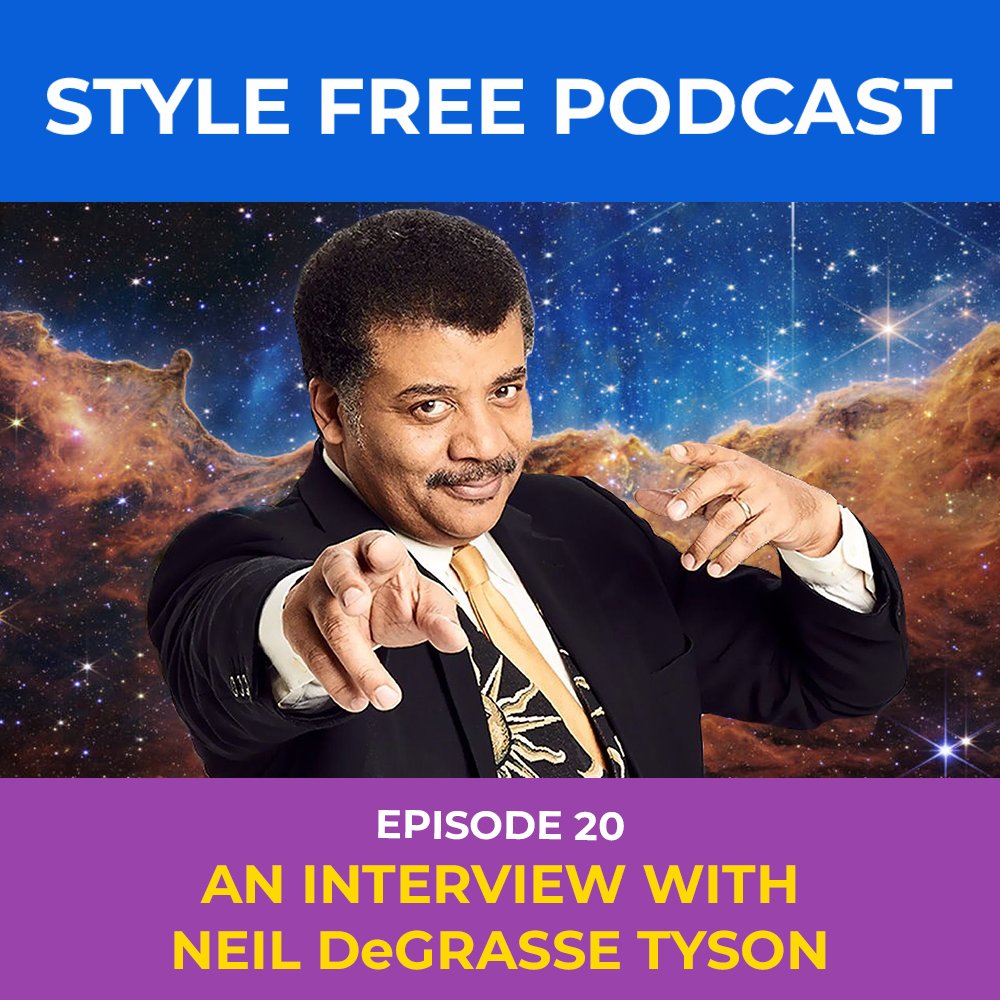StyleFreeRadio's tweet photo. In today's episode of @StyleFreeRadio we interview @neiltyson, astrophysicist &amp; educator. We discuss Neil’s life growing up in the Bronx, his early explorations into music &amp; art, as well as his perspectives on spirituality, religion, and family. https://t.co/IKGej7fbFS https://t.co/kICc24Mde3