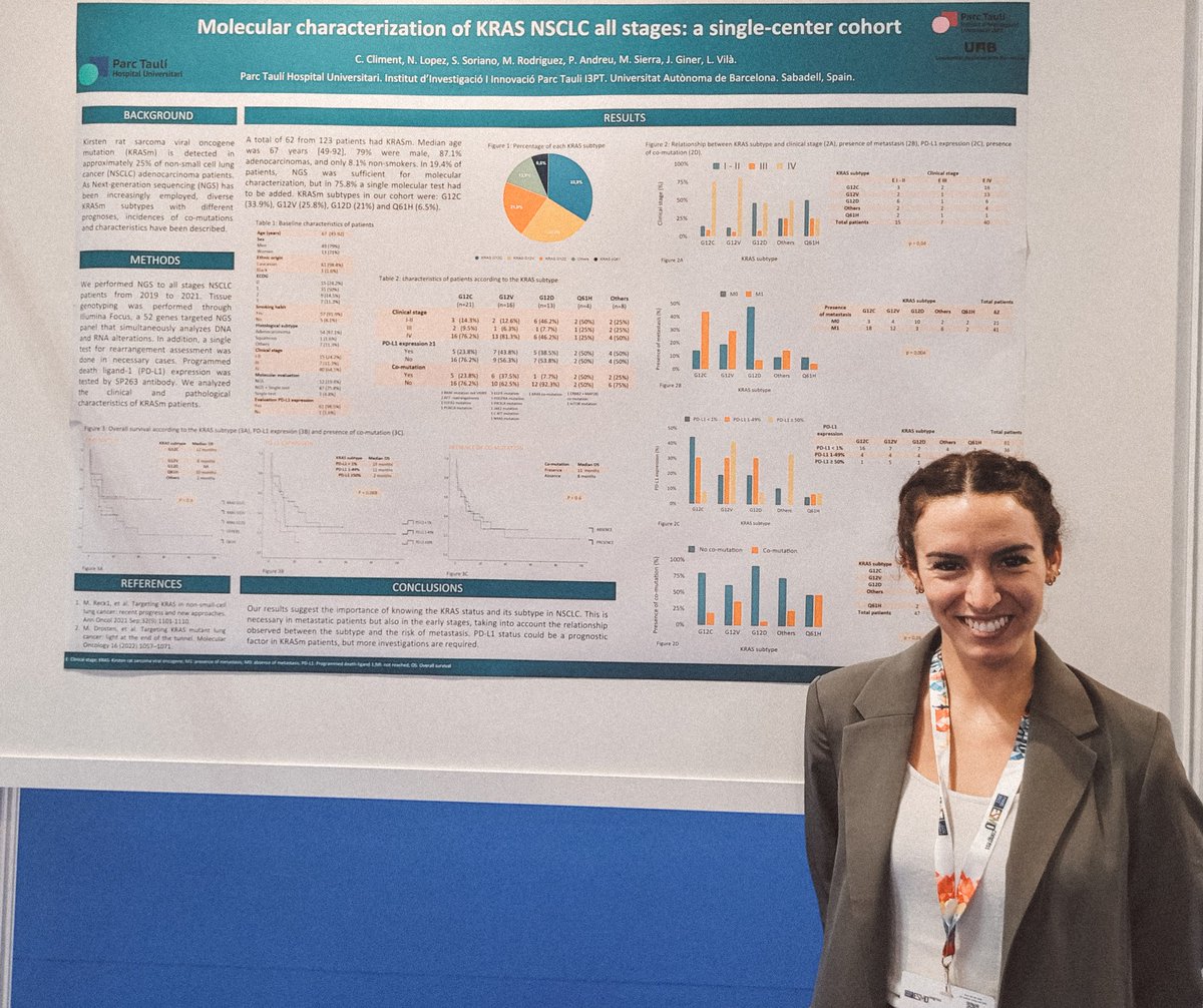 KRAS all stages NSCLC by Carla Climent, from <a href="/parctauli/">Consorci Corporació Sanitària Parc Taulí</a> 
Poster presented  #ESMO22 <a href="/myESMO/">ESMO - Eur. Oncology</a>
Great job! #NSCLC #lungcancer