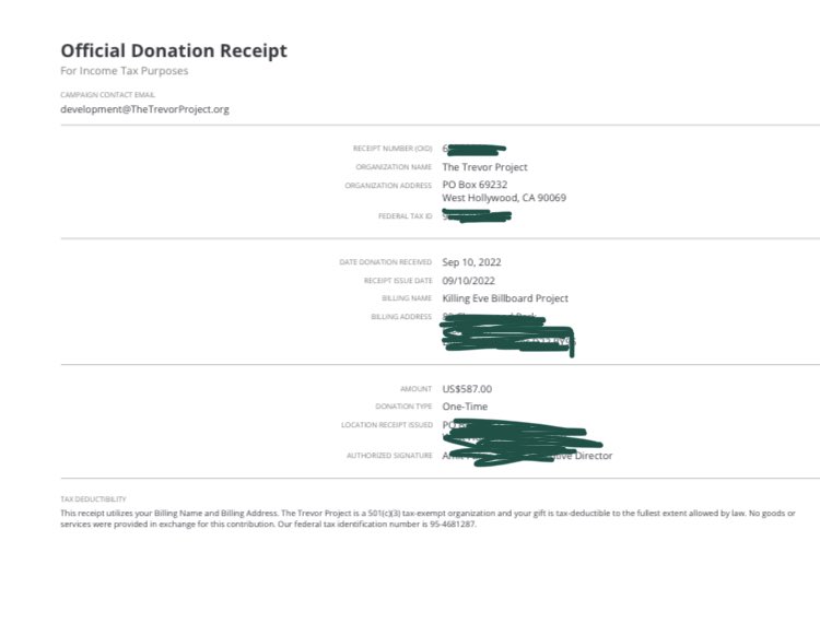 KEbillboards's tweet photo. We were able to raise almost 600 usd to go to the Trevor project https://t.co/Sxuq9DornF