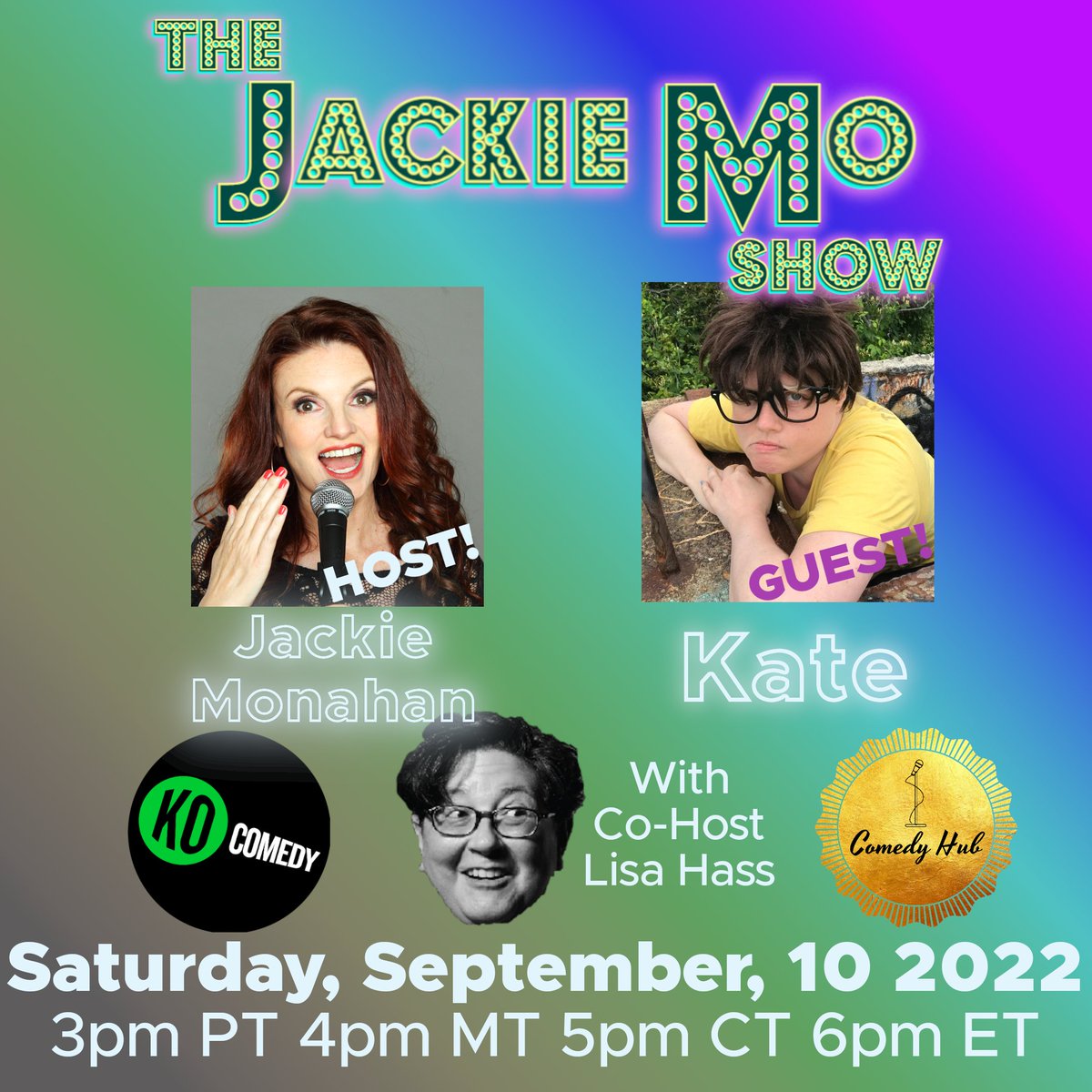 lisahaas's tweet photo. TONIGHT 9/10/2022 Stream live comedy! No drink minimum! 3pm pacific - 4pm mountain - 5pm central - 6pm eastern on @Twitch &amp; @kocomedy @JackieMoShow #superqueer #comedy #twitchcomedyhub https://t.co/c4SqEppyyr