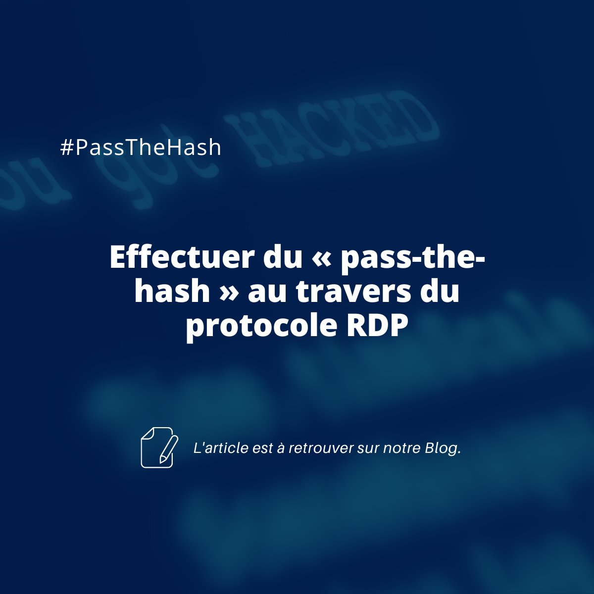CERTXMCO's tweet photo. [Article technique] Nous vous expliquons comment effectuer du « pass-the-hash » au travers du protocole RDP.

Rendez-vous sur notre blog pour découvrir la marche à suivre. 👉 https://t.co/NsJ3aFsYFN

#Audit #PassTheHash #RDP https://t.co/a2IIHCDTgq