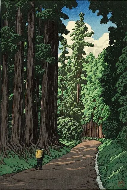 RaminNasibov's tweet photo. “'The Nikkō Highway' by Kawase Hasui. 1930 https://t.co/RZHfevPpjY