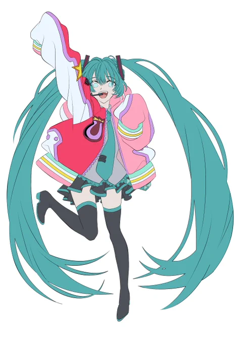 今日はここまで  #初音ミク #wip #wipart #途中イラ #イラスト