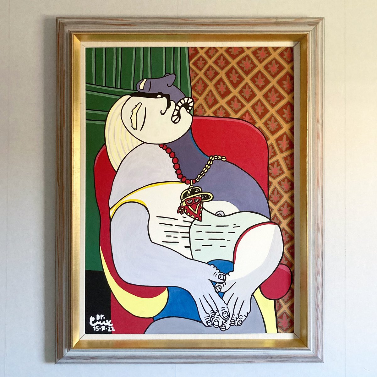 drcrixNFT's tweet photo. Sleeping woman #fakepicasso #picasso #painting #drcrix #eggoiltempera #art #artist #woman #sleeping https://t.co/bLq04hHmw7