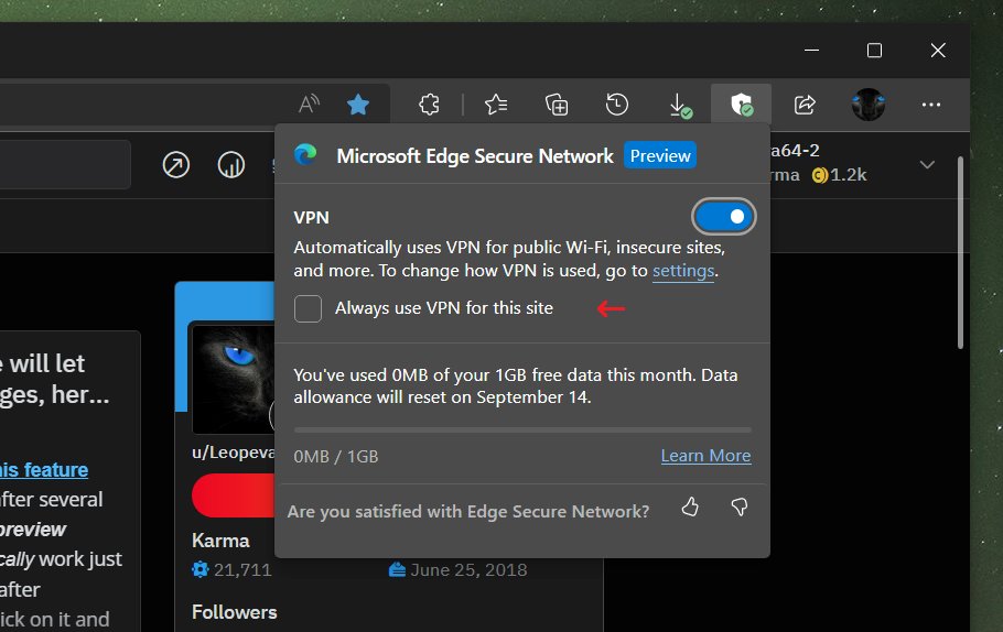 Windows latest news on twitter microsoft edge secure network vpn
