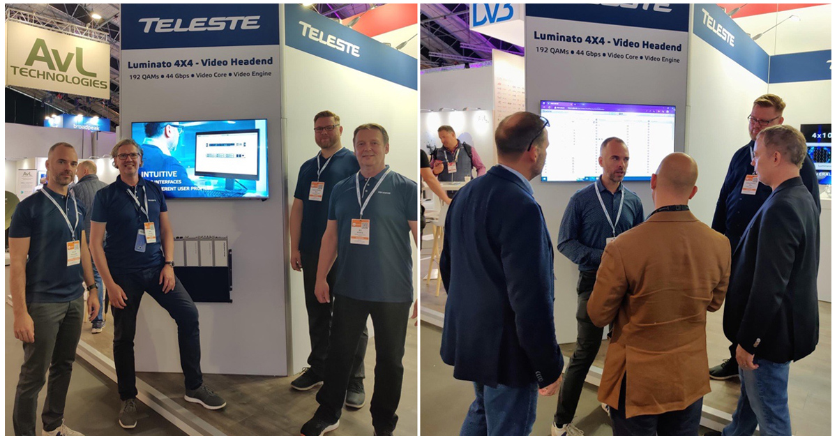 telestecorp's tweet photo. Day 2 at #IBC2022 underway. It has been wonderful to meet so many of our customers and colleagues! Come join us at stand 1.B59! https://t.co/CD3pwWttIT #videodelivery #digitalheadend #luminato4X4 #edgeQAM #videoengine #videocore #telesteteam https://t.co/wFtYEW8JrC