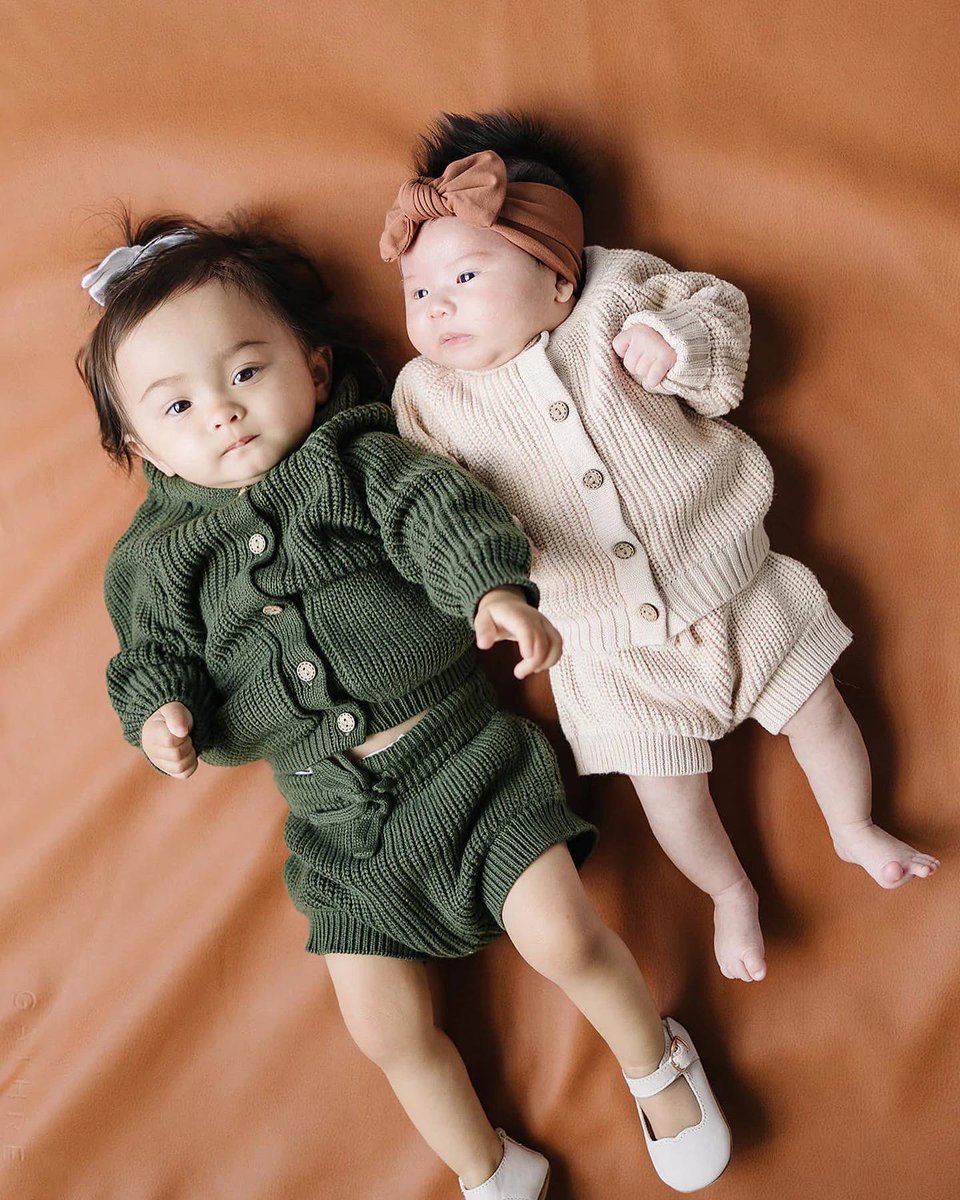 The cutest little duo! 

These knit cardigans and bloomers are the perfect fall transitional pieces! Add a bodysuit under the cardigan for warmer days and tights and booties under the bloomer for cooler weather!