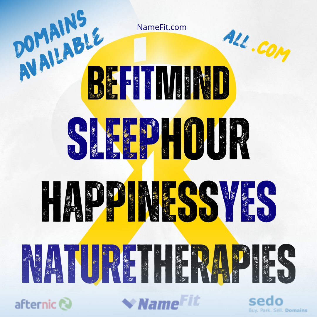 namefit1's tweet photo. High quality Health & Wellness #domainnames fit for #mentalhealth : #BeFitMind #SleepHour #HappinessYes #NatureTherapies
Find more at: 💛 https://t.co/Gg5p0rjJ4D💛
#domainsale #domainname #domainnamesales #domainnameregistration #SuicidePrevention #WorldSuicidePreventionDay https://t.co/gNob917iYY