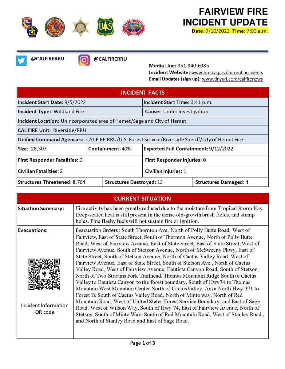 QuakeFactor's tweet photo. #FairviewFire off Fairview Avenue and Bautista Canyon Road, near Hemet in Riverside County remains 28,307 acres and 40% contained. @CALFIRERRU
https://t.co/Avz6rR8zlM https://t.co/5kfKewXOEZ #QuakeFactor