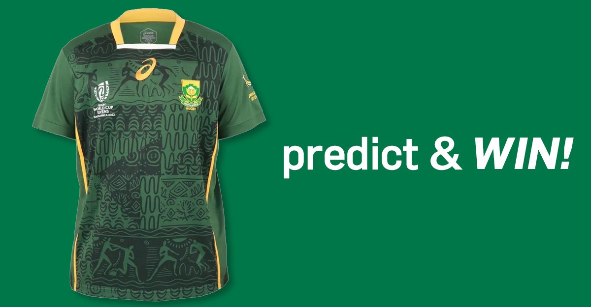 CapitecBankSA's tweet photo. Predict & WIN a πΏπ¦ #RWC7s Replica Jersey.
South Africa πΏπ¦ v Ireland βοΈ
Who is taking this one?
#CapitecSevens https://t.co/2DZgVkPVCH