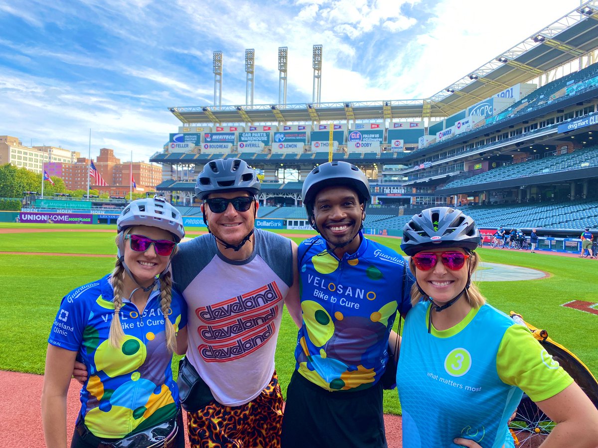_StephanieHaney's tweet photo. We came, we rode, we raised money and awareness for cancer research! So proud to be part of the @ClevelandClinic’s @bikeVeloSano with our @wkyc fam! ♥️ (Zoom in for a cameo from the illustrious Leon Bibb!) 🤗 https://t.co/9F2e6VEt20
